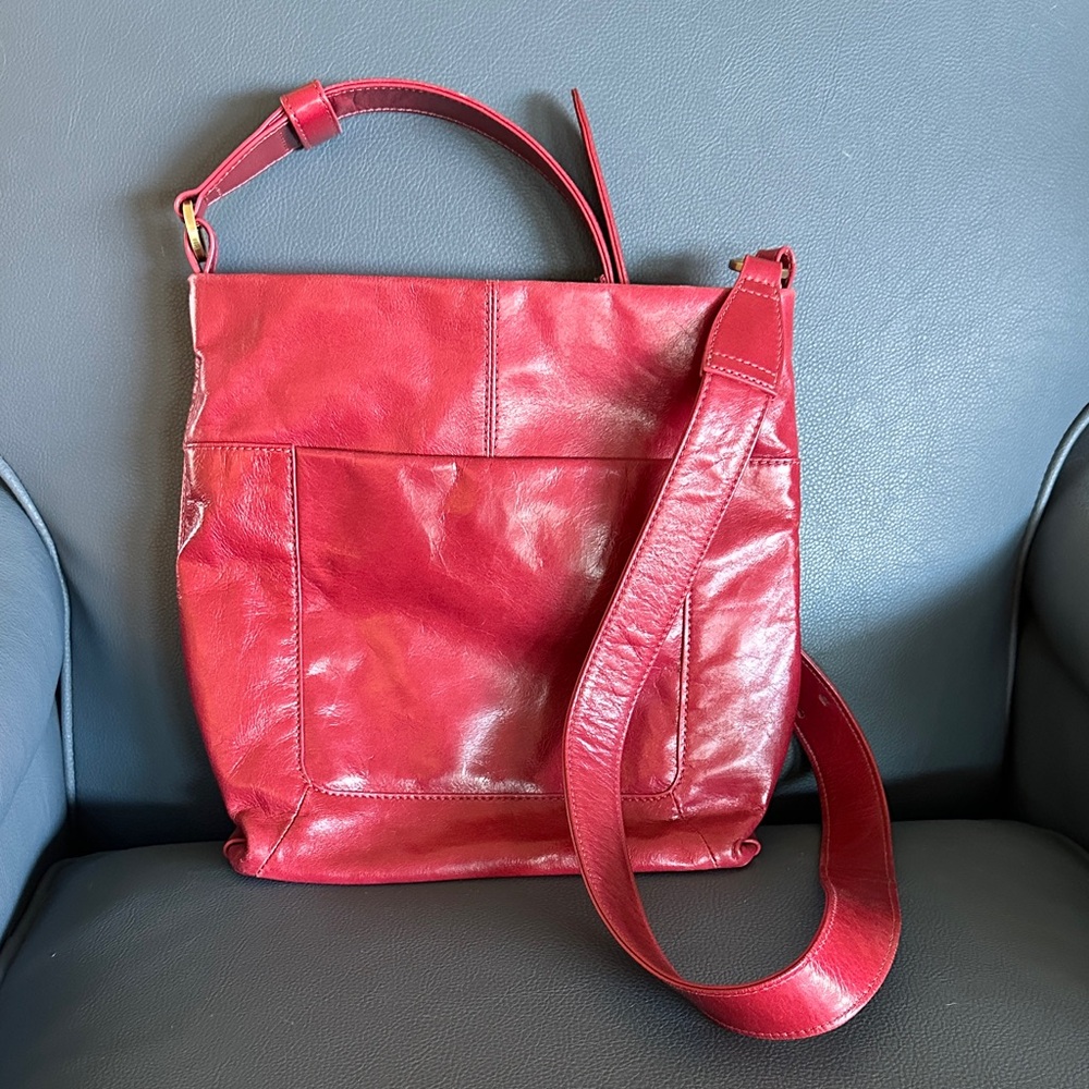 Red Leather Medium Crossbody